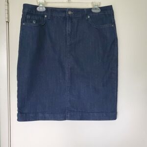 Gloria Vanderbilt  Amanda Blue Denim Short Cowgirl Pencil Skirt Size 10